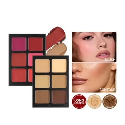 Picture of IMAGIC 12-Color Paper Box Blusher Plate & Concealer Plate Multi-Color Cream Contour and Highlighter Palette Makeup Blush Face
