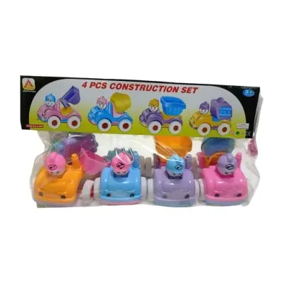 Picture of Early Vehicles Set, 4 Pcs Die Cast Construction Car Toys For Kids