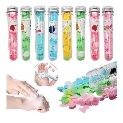 Picture of Paper Soap strips for travel essentials Travel accessories dissolvable Soap Sheets for Hand Wash | soap sheets for travel soap tube box New