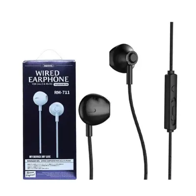 Picture of REMAX RM-711 WIRE CONTROLLED EARPLUG TYPE EARPHONE - Black Version