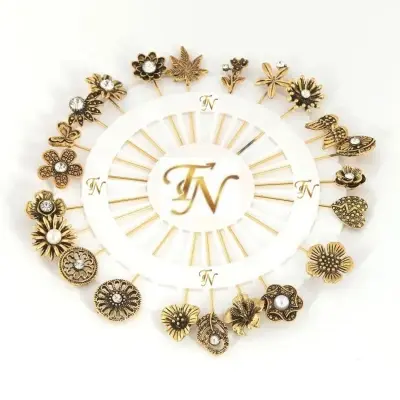 Picture of 10 PCS Metal Hijab Pin for Women GOLDEN