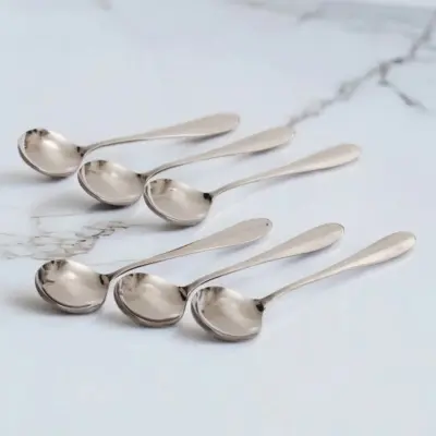 Picture of 6 Pcs Stainless Steel Sup Spoon Nova Blackberry Stainless Steel Sup Spoon For Children - Sup Spoon 15 Cm Long Sup Spoon Set