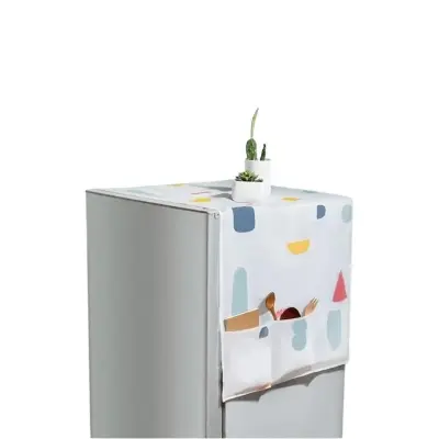Picture of Refrigerator Dust-Proof Cover Waterproof Cover with Storage Pockets Bags Fridge Dust Cover Oven Cover Multi-Purpose Top Covers