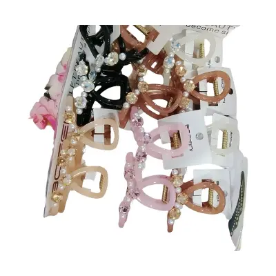 Picture of Super Quality Multicolour stylish Hair Clutcher with artificial pearl for girls and women, Kakra, 1pcs