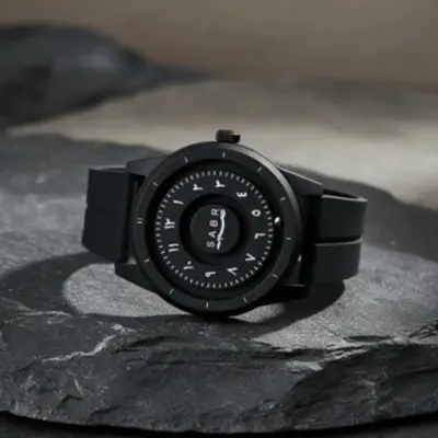 Picture of Sabr Arabic Numeral Watch Stainless Steel Magnetic Rolling Ball Quartz Watch- Silicone Strap Magnetic watch For men - Sabar