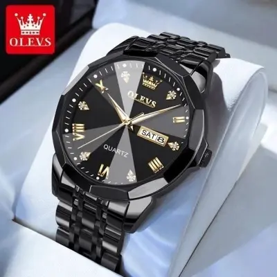 Picture of Olevs 9931 Luxury Fashion Stainless Steel Unique Design Diamond Cutting Glass Wrist-Watche
