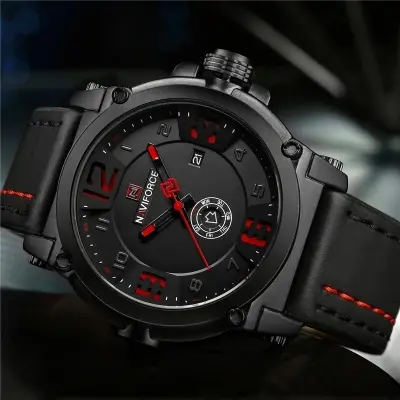 Picture of Naviforce 9099 Watch For Men – Black Red 