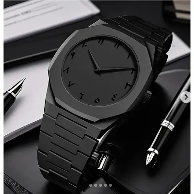 Picture of Arabic Watch Waterproof Men's Quartz Watch Black PC Plastic watch for men - Aura Arabic Watch - Black