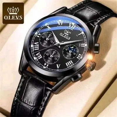 Picture of OLEVS Watch For Men Waterproof Business Dress Analog Quartz Calendar Wristwatch Luxury Brand Date Sport Leather Luminous Clock