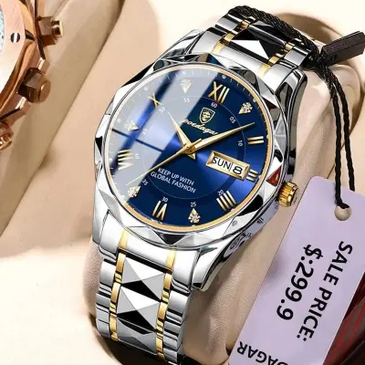 Picture of POEDAGAR Top Brand Luxury Man Wristwatch Waterproof Luminous Date Week Men Watches Stainless Steel Quartz Men's Watch Male 
