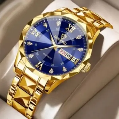 Picture of BINBOND Luxury Rhinestone Quartz Watch Night Glow Fashion Calendar Analog Business Leisure Wrist Watch