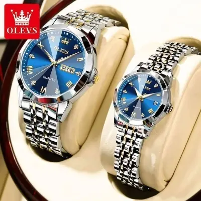 Picture of Olevs Couple 9931 Fashion Stainless Steel Analog Wrist 