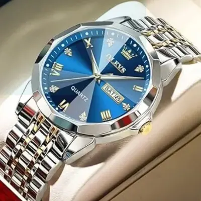 Picture of Olevs Business Quartz Watch for Men Luxury Diamond Dial Stainless Steel Watch for men