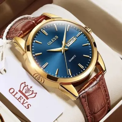 Picture of inspired by OLEVS Leather Quartz Fashion Watch for Men Ratings 14 Answered Questions