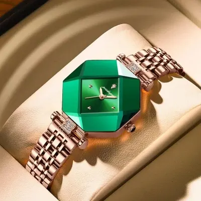 Picture of POEDAGAR Women Watch Luxury Green Diamond Quartz Ladies Watches Waterproof Stainless Stain Fashion Watches Girlfriend gift