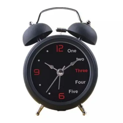 Picture of Twin Bell Alarm Clock-Black - Table Clock
