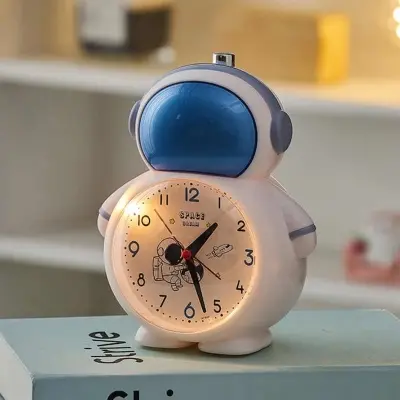 Picture of Java Trade Cartoon Astronaut Alarm Clock Non Ticking for Children Desktop Golden