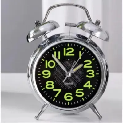 Picture of Twin Bell Table Clock Loud Alarm Clock for Home Office Deco Showpiece Item Best for Kids & Students