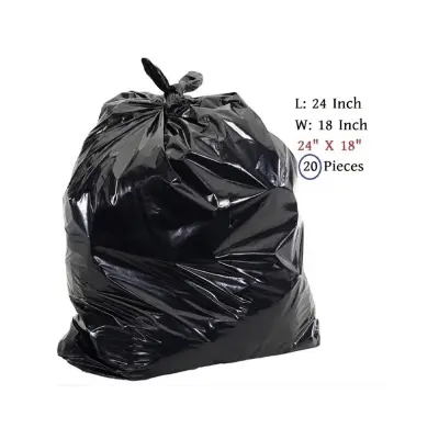 Picture of Garbage Bag (24" X 18") 20 Piece / Trash Bag / Waste Bag / Moylar Bag / Poly Bag Black ময়লা ফেলার ব্যাগ প্রিমিয়াম কোয়ালিটি কালো (২৪ ইঞ্চি X ১৮ ইঞ্চি ) 20 পিস