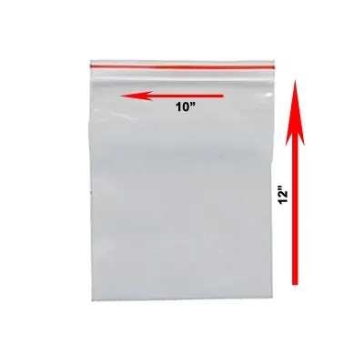Picture of Resealable 10"X12" Pack of 25 Pcs Clear Zipper Poly Bag Zip Lock Poly.
