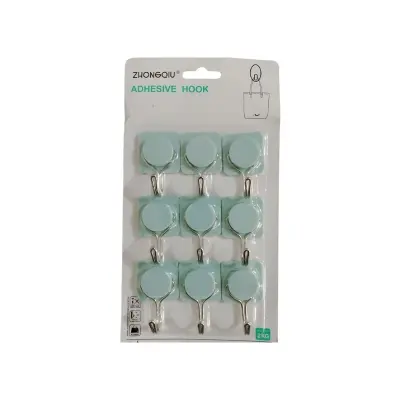 Picture of Plastic Home & Kitchen Wall Mount Hanging Hook (9pcs)