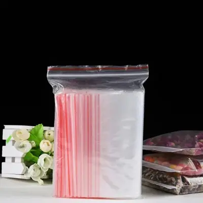 Picture of 6"X8" Inch Pack of 50 Pcs Clear Zipper Poly Bag / Zip Lock Bag