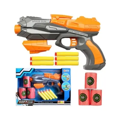 Picture of Competition Soft Gun toy Space Gun Bundle With 8 PCs soft Bullets 3 Eva Soft Target - Gun New