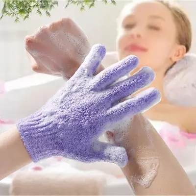 Picture of 2pcs Bath Gloves For Peeling Exfoliating Mitt Glove For Shower Scrub Gloves Resistance Body Massage Sponge Wash Skin Exfoliator