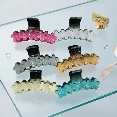 Picture of Super Quality Multicolour stylish Hair Clutcher with nice flower for girls and women, Kakra, 1pcs