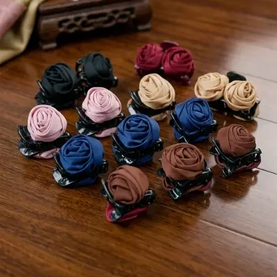Picture of Super Quality Multicolour stylish Hair Clutcher with multicolour flower for girls and women, Kakra, 1pcs