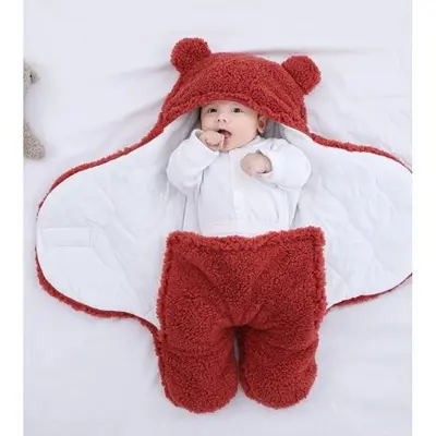 Picture of Baby Sleeping Bag Ultra-Soft Fluffy Fleece Newborn Receiving Blanket Infant Boys Girls ClothesSleeping Nursery Wrap Swaddle