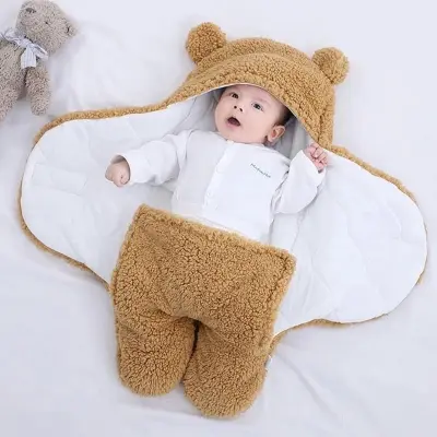 Picture of Ultra-Soft Baby Sleeping Bag – Fluffy Fleece Newborn Blanket for Cozy Sleep
