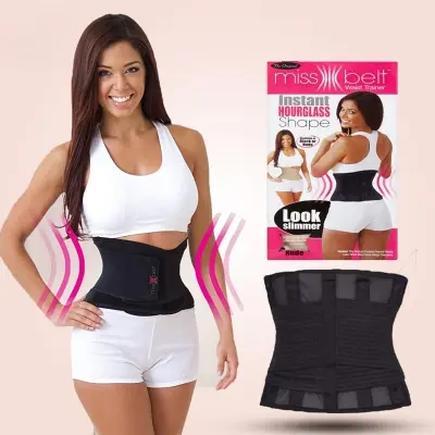 Picture of Miss Belt Instant Waist Adjustable Hourglass Body Slimming Shaper - Black- Innovative