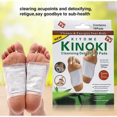 Picture of Kiyome Kinoki Cleansing Detox Foot Pads Toxins Stress Relief||Remove Toxins and Rest||Pain Free Foot Pads for Release Body||Activating cellsimproving Functions of vital organs ||10 Relief Foot Pads And 10 Adhesive Sheets ||[1 BOX]