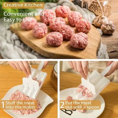 Picture of Creative Kitchen Triple Meatball Maker Meat Ball Scoop with Cutting Spade Ball Maker None-Stick Meatball Maker