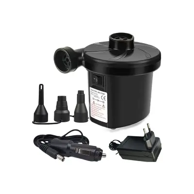 Picture of SKY-TOUCH Electric Air Pump with 3 Nozzles : Family Car Dual Use Inflatables Pump Quick-Fill Perfect Inflator/Deflator Pump for Outdoor Camping Air Beds, Boats Swimming Ring Pool Raft Toy (Black)