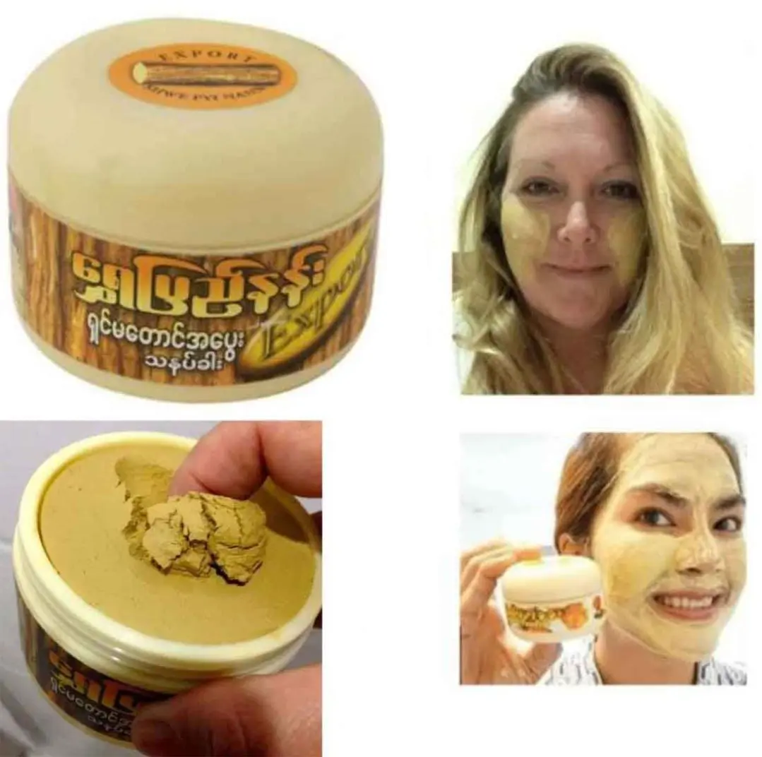 Picture of Shwe Pyi Nann Natural Whitening Thanaka Chondon Face Pack -140gm(Original) - Yellow