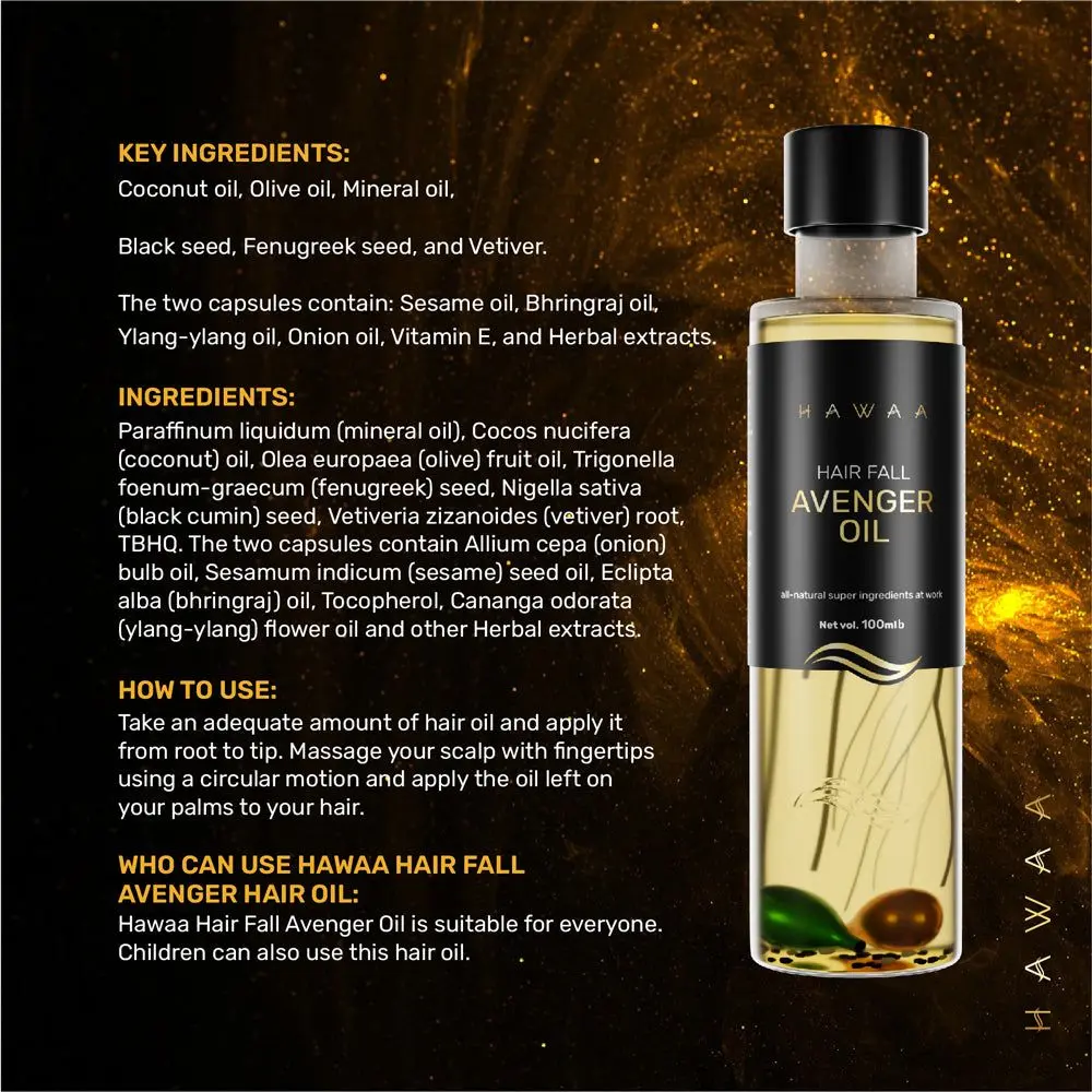Picture of Hawaa Hair Fall Avenger Oil - 100ml
