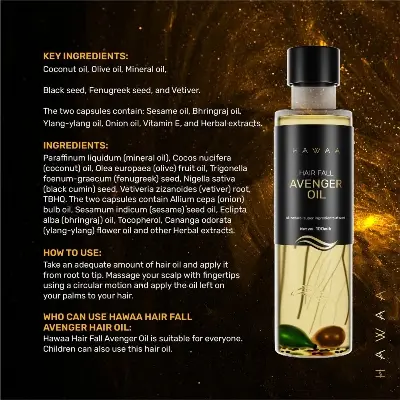 Picture of Hawaa Hair Fall Avenger Oil - 100ml