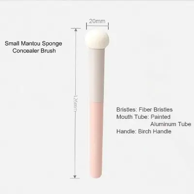 Picture of Small Mushroom Concealer Brush Soft Makeup Powder Puff Wet Dry Use Natural Lip Brush Face Foundation Brush - Pink
