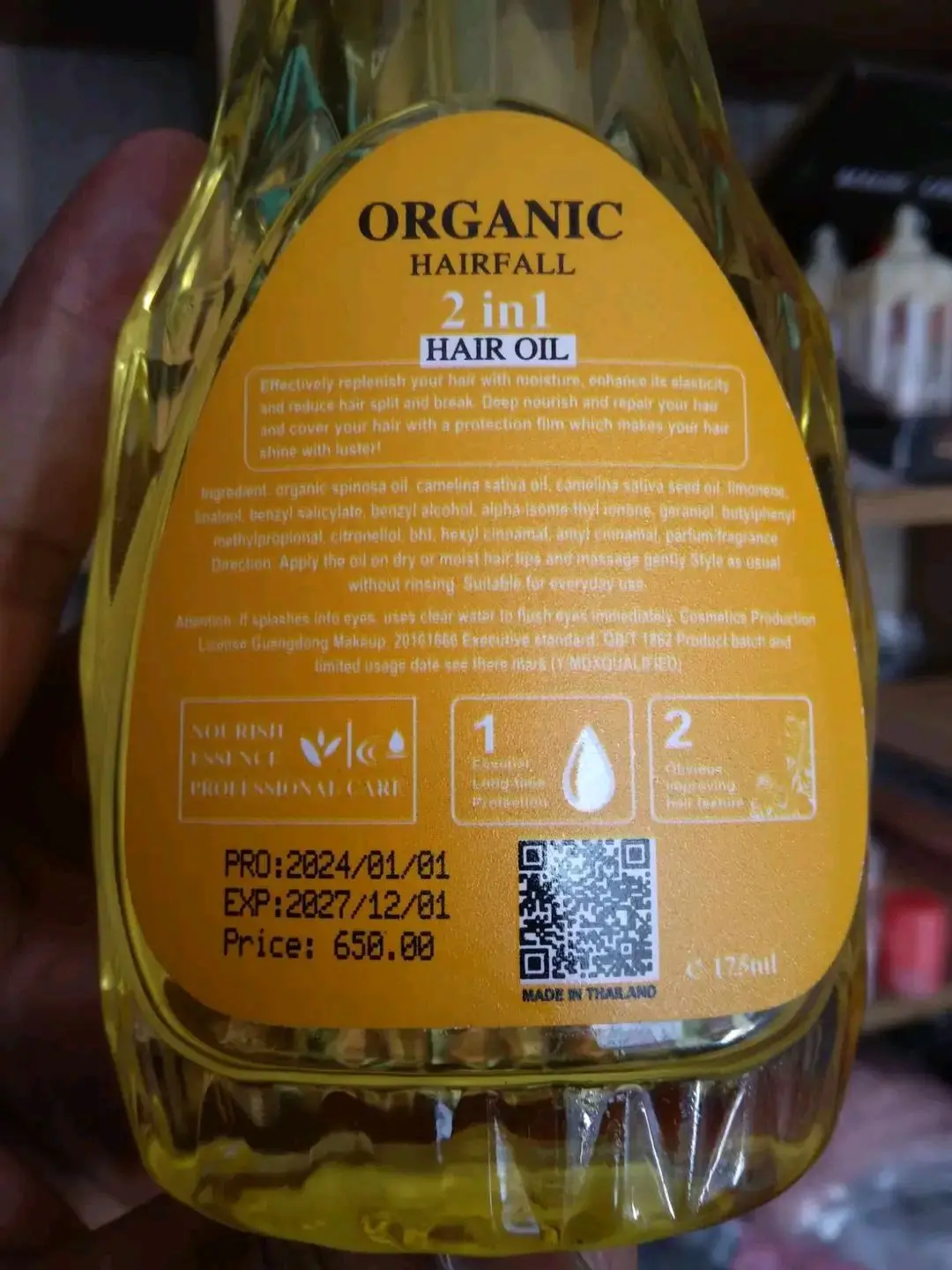 Picture of Update Organic Hair Fall Oil Treatment for strong,soft, shiny & wavy hair - 175ml