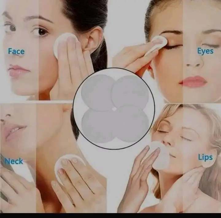 Picture of 100 PCS Pure White Makeup Remove Cotton Pads - White