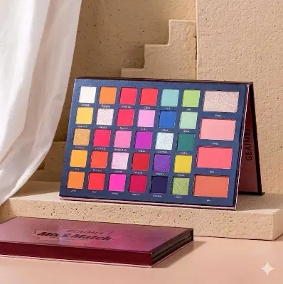 Picture of Geaimei 68-Color Mix & Match All-In-1 Eyeshadow Palette With Blush Contour Highlighter - Multicolor
