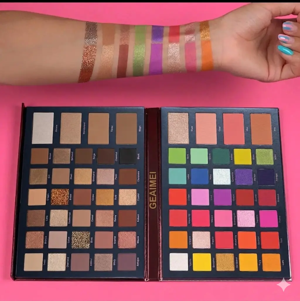 Picture of Geaimei 68-Color Mix & Match All-In-1 Eyeshadow Palette With Blush Contour Highlighter - Multicolor