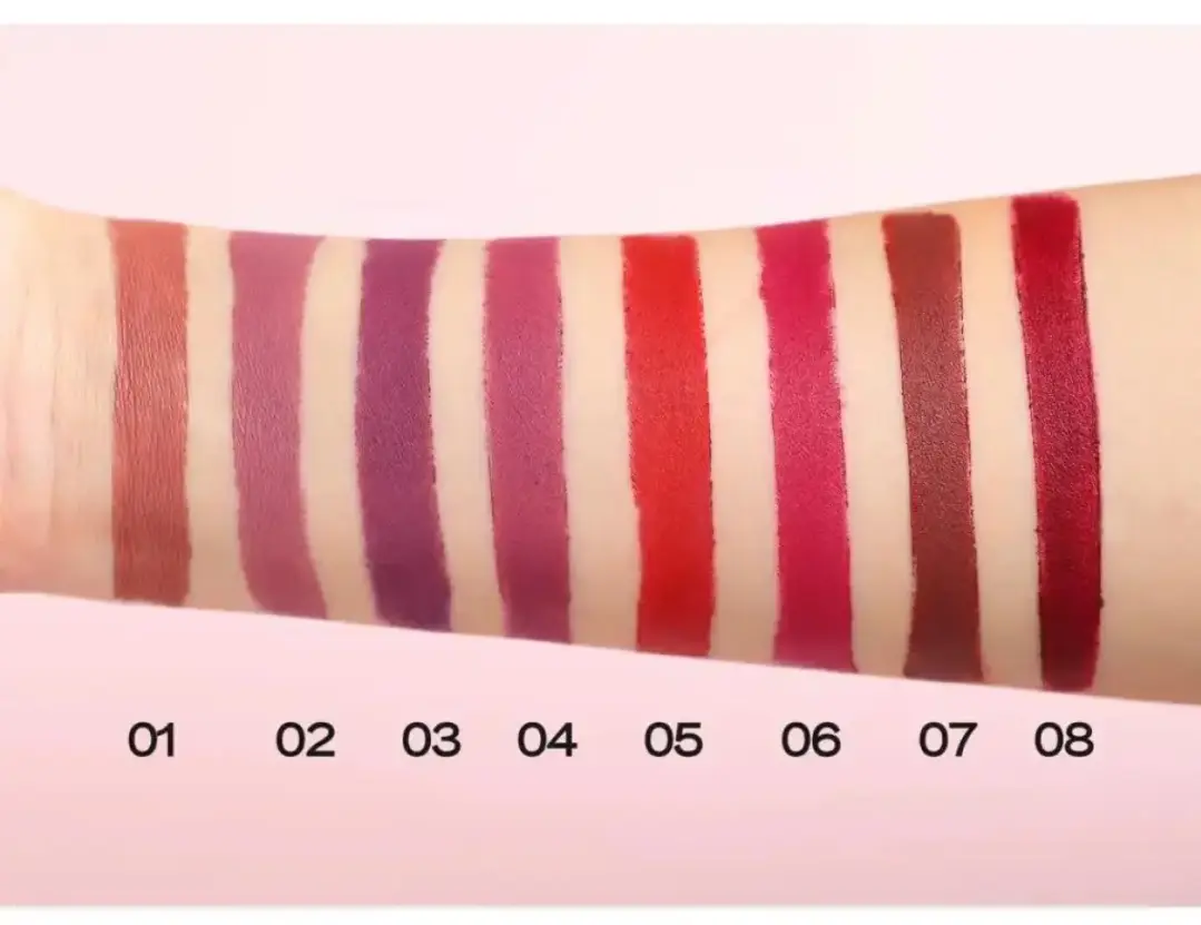 Picture of HANDAIYAN 8 Colors Velvet Matte Lipstick Set Just A Kiss Lipstick Long Lasting Waterproof Non-Stick Cup Lipgloss Red Lips Lip Liner Makeup - Multicolor