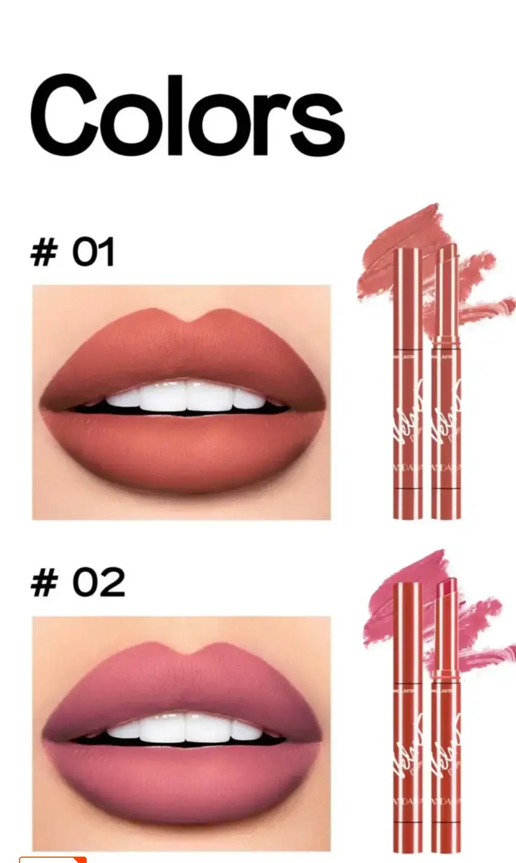 Picture of HANDAIYAN 8 Colors Velvet Matte Lipstick Set Just A Kiss Lipstick Long Lasting Waterproof Non-Stick Cup Lipgloss Red Lips Lip Liner Makeup - Multicolor