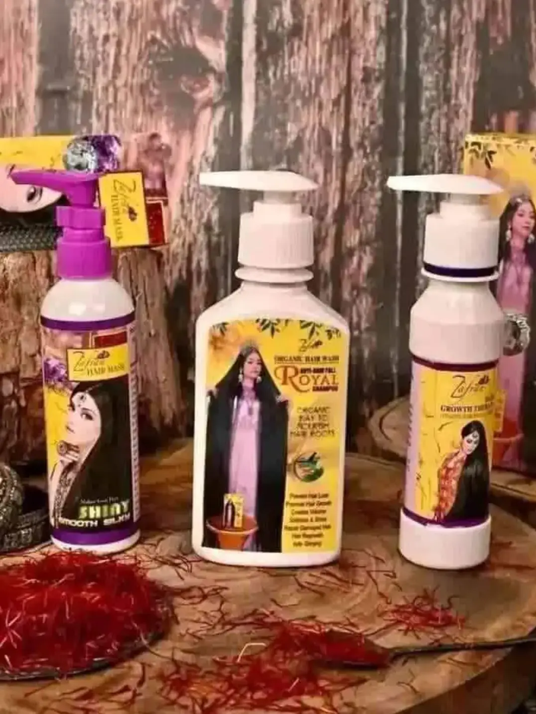 Picture of Zafran Hair Loss Combo - Zafran Hair Oil 150ml & Zafran Hair Mask 120ml & Zafran Shampoo 200ml