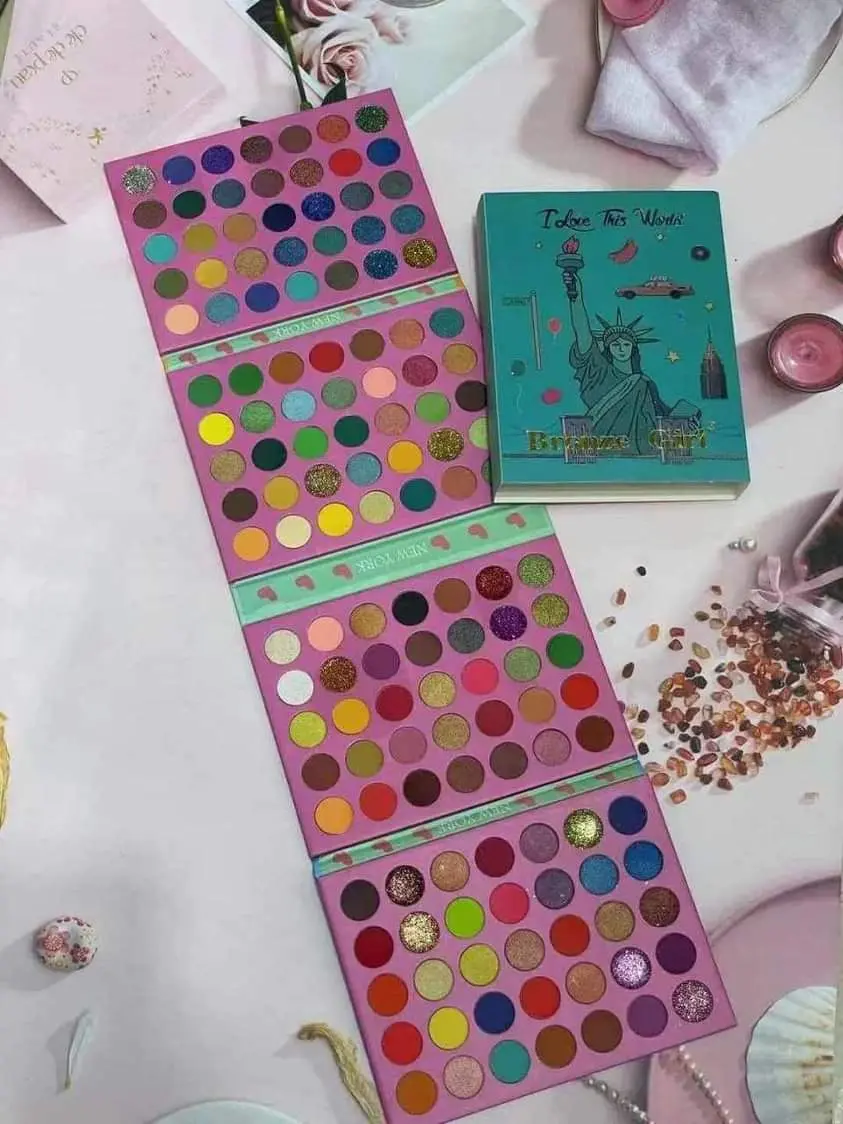 Picture of Bronze Girl 180 Color Eyeshadow Palette & Blush Super Big Eyes Eyeshadow Colorful Eyeshadow Glitter Eyeshadow Shimmer Eye Shadow