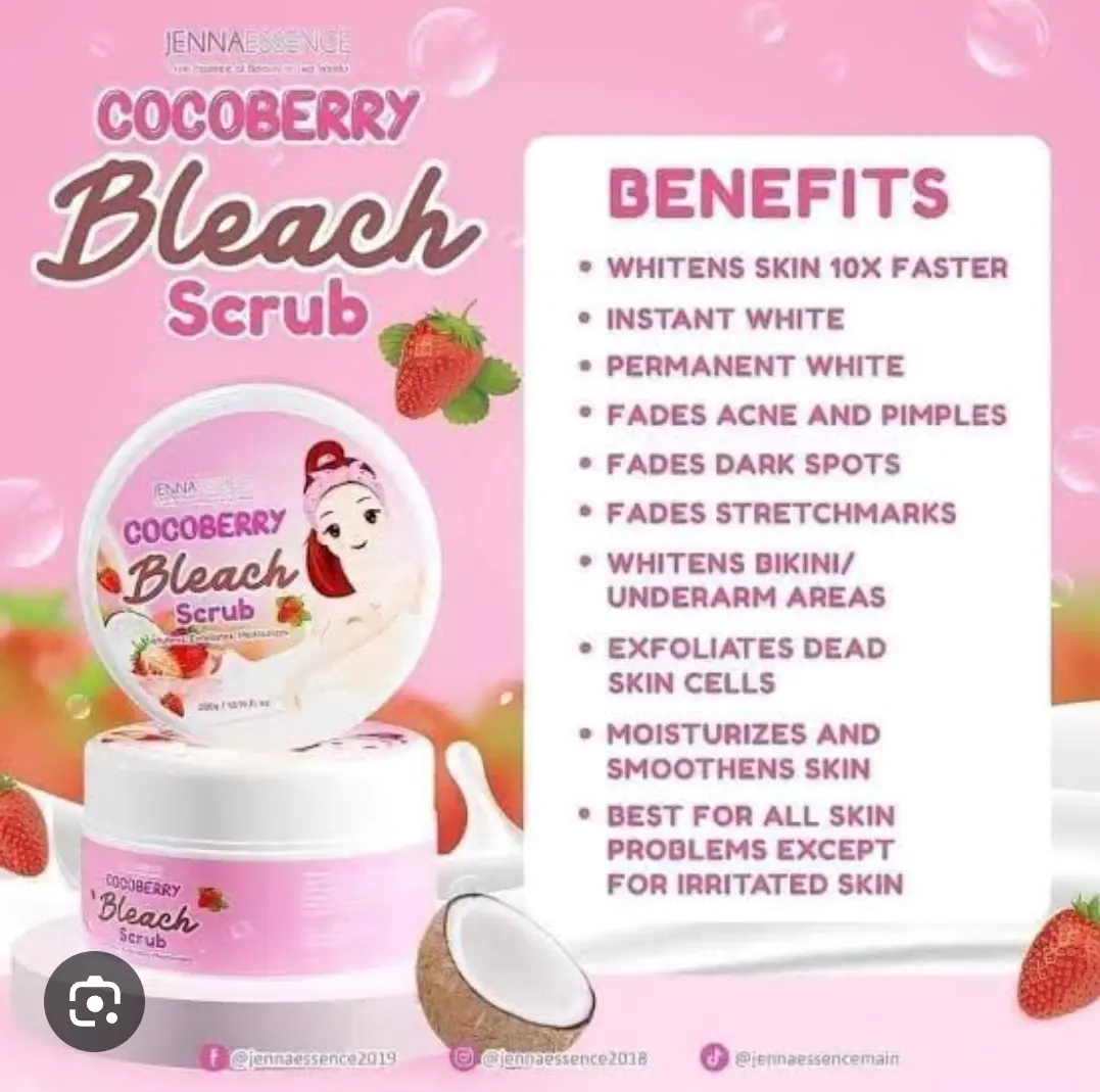 Picture of COCO BERRY Face & Body Bleaching Scrub (Whitens,exfoliates,moisturizes) - 300gm - Pink