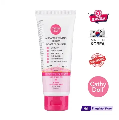 Picture of Aura Whitening Serum Foam Cleanser 100ml Cathy Doll Face Wash (Made In Korea) - Pink